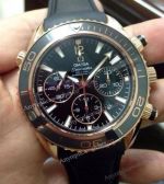 Omega Planet Ocean Seamaster Rose Gold / Black Rubber Watch 7750